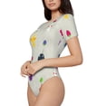 thumbnail image 2 of Lsque Pikmin Women's Crew Neck Short Sleeve Bodysuit Basic T Shirts Tops Onesie Adult Cute Pajama-XX-Large, 2 of 8