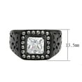 thumbnail image 3 of Anillo Color Negro Para Hombres de Acero Inoxidable Corte Princesa Contratado, 3 of 5