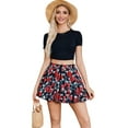 thumbnail image 3 of Women'S Pleated - Skirt Basic Casual High Waisted - Flared Mini - Skirts Red & Blue L, 3 of 8