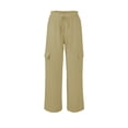 thumbnail image 4 of Work Pants for Women Women's Pants Wide Leg Pant Drawstring Casual Corgo Trousers With Pockets Khaki Xl, 4 of 5
