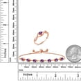 thumbnail image 2 of Gem Stone King 2.87 Ct Round Purple Amethyst 18K Rose Gold Plated Silver Ring and Bracelet Jewelry Set (Size 5), 2 of 3