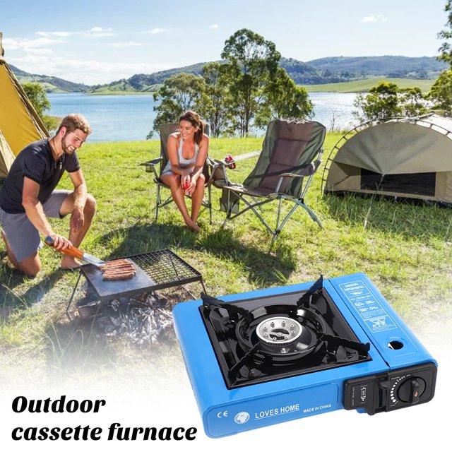LJNYFDC Réchaud de Randonnée avec Valve de Rebond Automatique, Réchaud Portable en Acier Inoxydable pour Camping, Barbecue et Pique-Niques