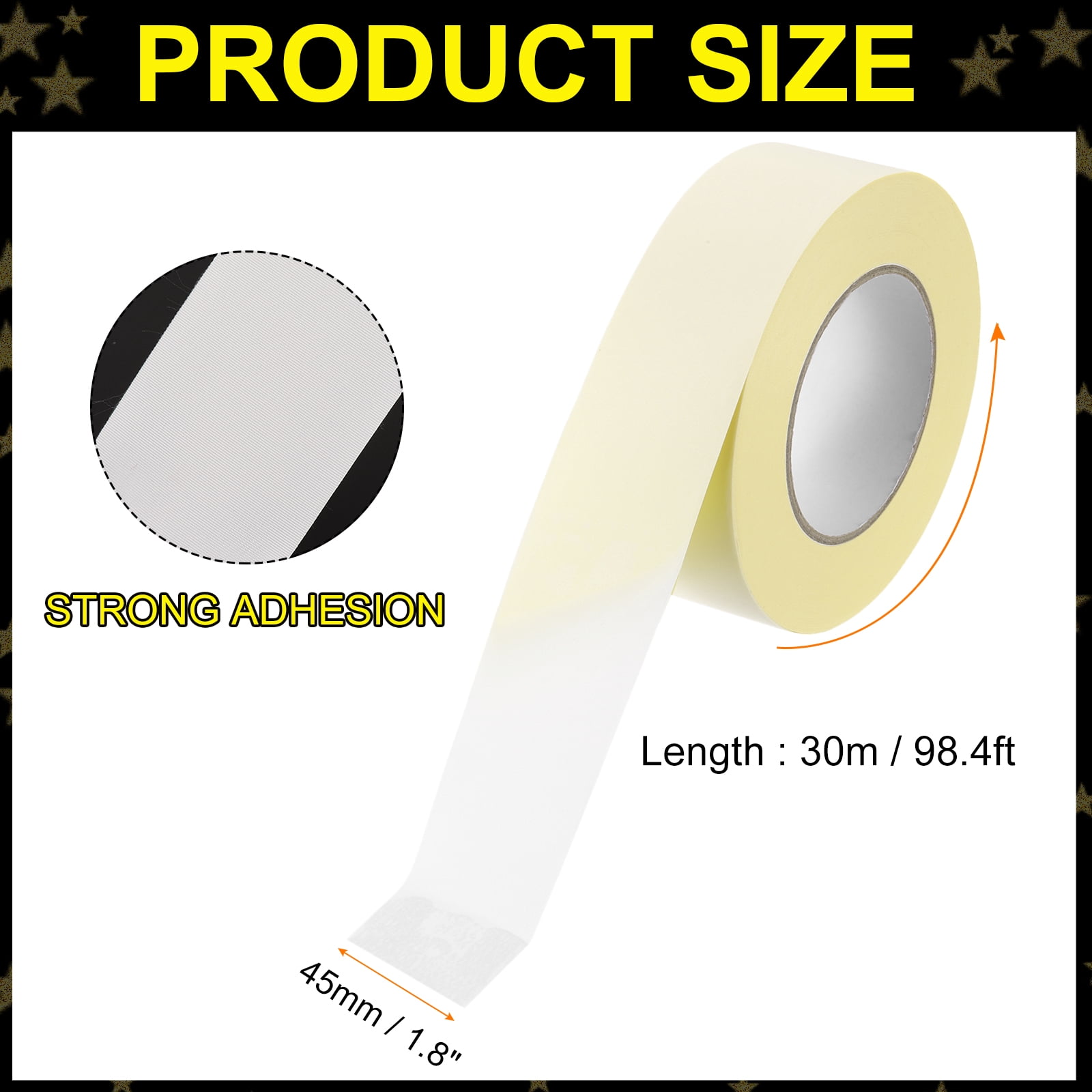 Uxcell Insulating Acetate Cloth Adhesive Tape, 1.8in x 98ft White Electrical Heat Resistant Fabric Tape with Paper