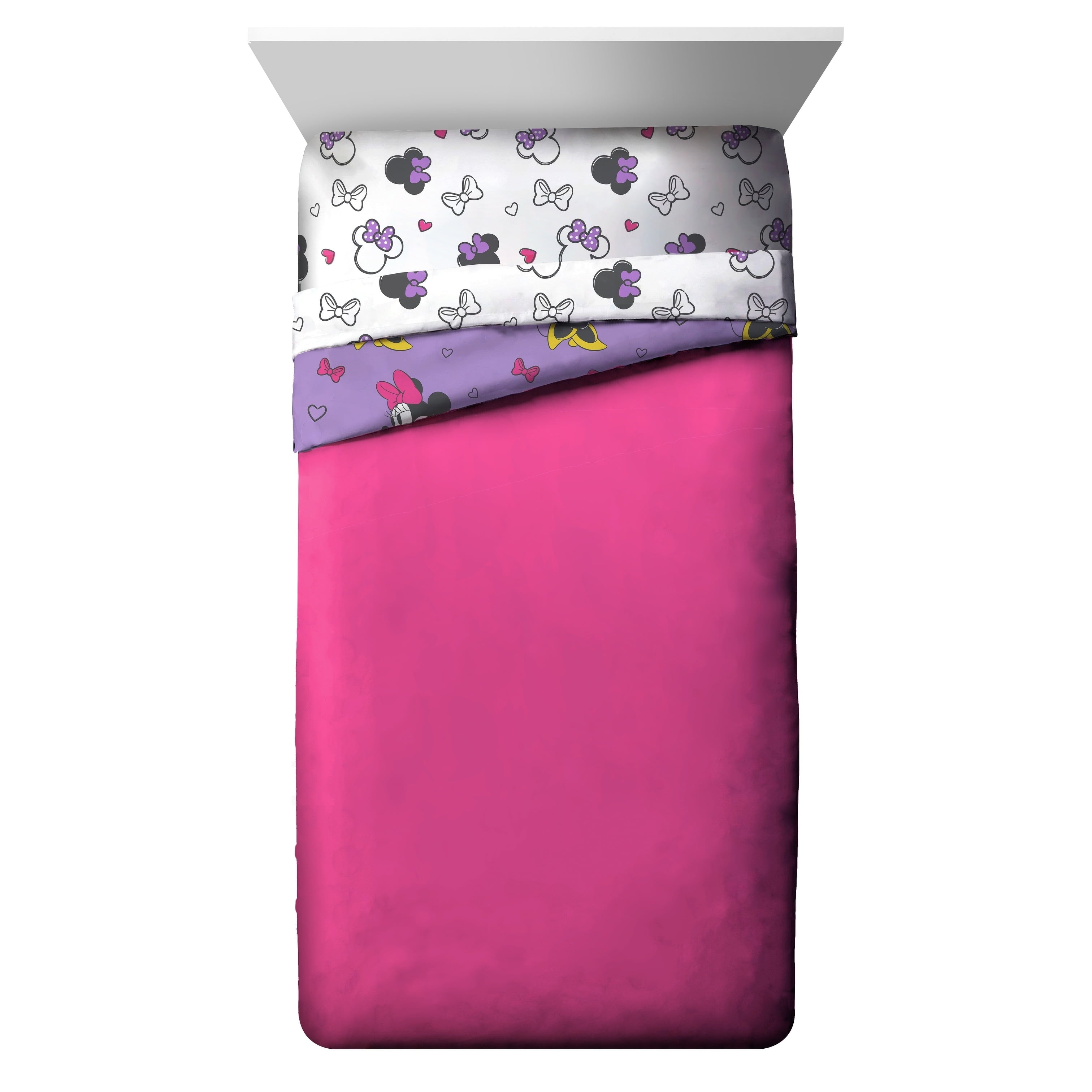 Minnie Mouse Love Novelty Microfiber Comforter, Full Size, Purple