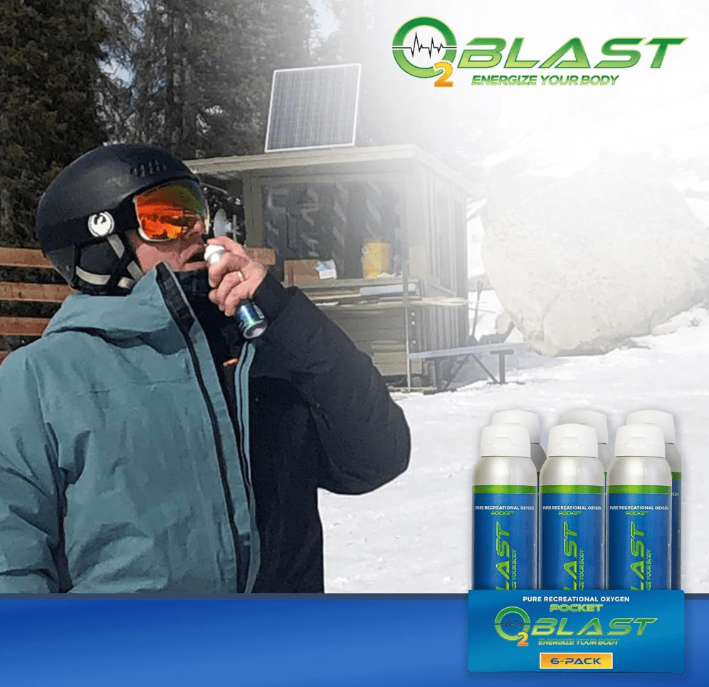 O2 Blast“ Pure Oxygen for Energy, Recovery & Performance - 4-Liter Can with Sanitary Flip Top Cap, Pack of 6