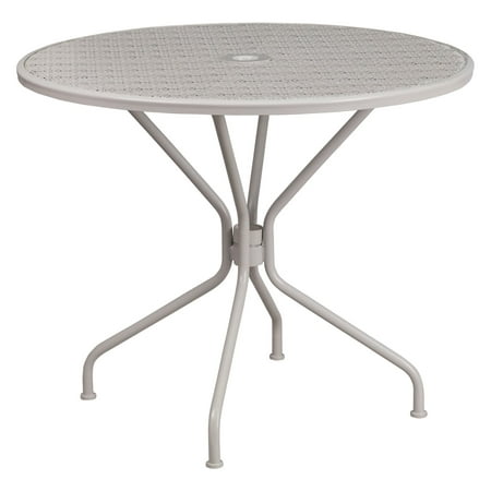 Flash Furniture 35.25" Round Indoor-Outdoor Steel Patio Table, Multiple Colors