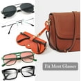 thumbnail image 3 of FEISEDY 2Pack Soft Leather Sunglass Bag, Holder Eyeglasses Case, Portable Glasses Pouch With Button Clip Wrist Strap B0049, 3 of 9