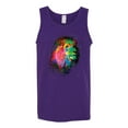thumbnail image 2 of Lion Paint Art Splatter Abstract Art Animal Lover Mens Graphic Tank Top, Purple, Medium, 2 of 3