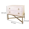 thumbnail image 5 of Dual Tone 2 Drawer Nightstand with Ring Pulls, White and Gold, 5 of 5