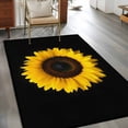 thumbnail image 2 of 3'x5' Rug for Living Room Bedroom, Yellow Sunflowers Washable Area Rugs Non-Slip Carpet Mats, Spring Flowers Modern Simple Art Black Indoor Low Pile Area Rug Runner for Kitchen, Mudroom, 2 of 8