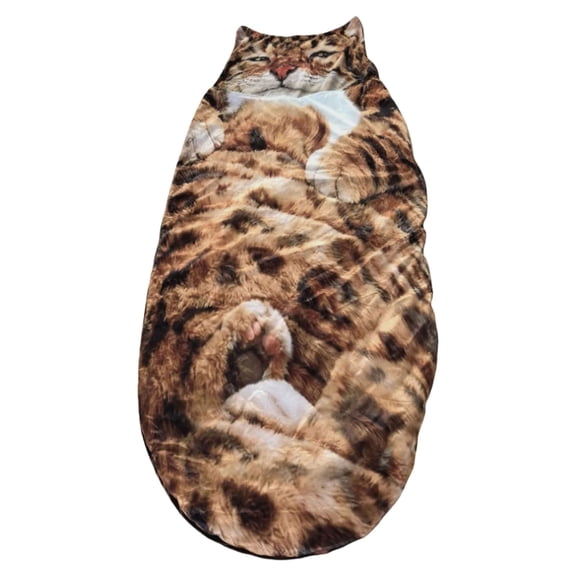 Cat Shaped Plush Sleeping Bag for Adults, Adorable Cats Envelopes Sleeping Bag, 68.9 inch Washable Warm Blanket for Camping and Home Lounging, Sleeping Bag Blanket for Camping