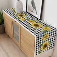thumbnail image 4 of Sunflower Table Runner - 108 Inch Long, Kitchen Dining Table Runner Dresser Scarves, Rustic Floral Butterfly Bee Black White Plaid Farmhouse Decor for Coffee Tables Wedding Party Banquet, 4 of 8