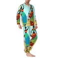 thumbnail image 2 of Naloa African Women Men’s Pajamas Set - Long Sleeve Button Down Sleep Shirt and Pajama Bottoms Sleepwear Set-Large, 2 of 7