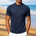 thumbnail image 4 of Men's Athletic Crew Neck T-Shirt - Lightweight Breathable Workout Tees for Gym Running, Training and Urban Sports Size 3XL Dark Blue, 4 of 9