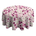 thumbnail image 4 of Pink Pioneer Flower Pattern Round Tablecloth 60"x60",Wrinkle Wipeable Table Cloth for Kitchen Dining Room Picnic Patio Party, 4 of 6