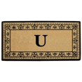 thumbnail image 1 of Nedia Home O2193U 22 x 36 Po Corinthienne Résistant Tapis de Porte en Fibre de Coco&44; Monogramme U - Noir, 1 of 1