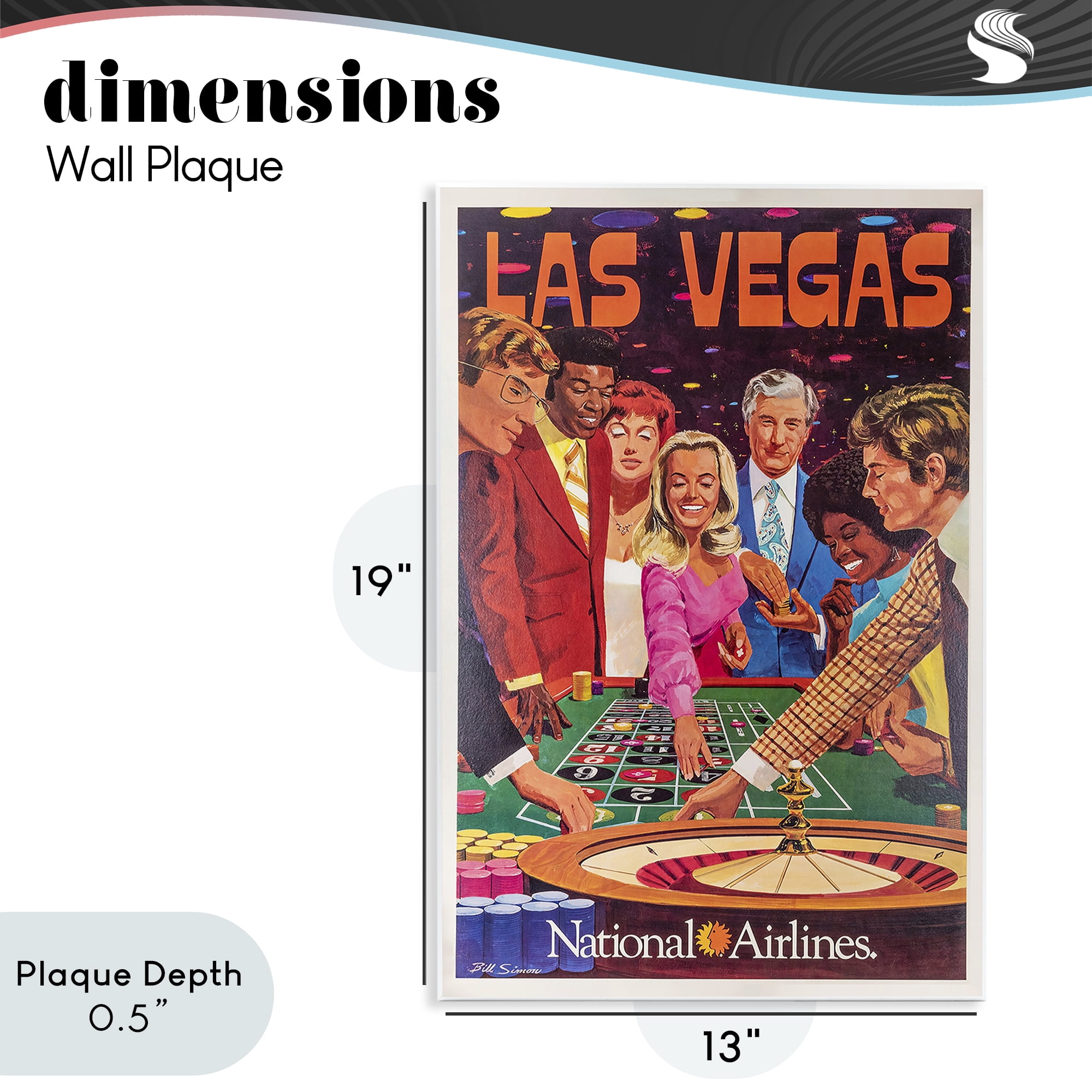 Stupell Industries Vintage Las Vegas Casino Wall Plaque Art, design by Vintage Posters