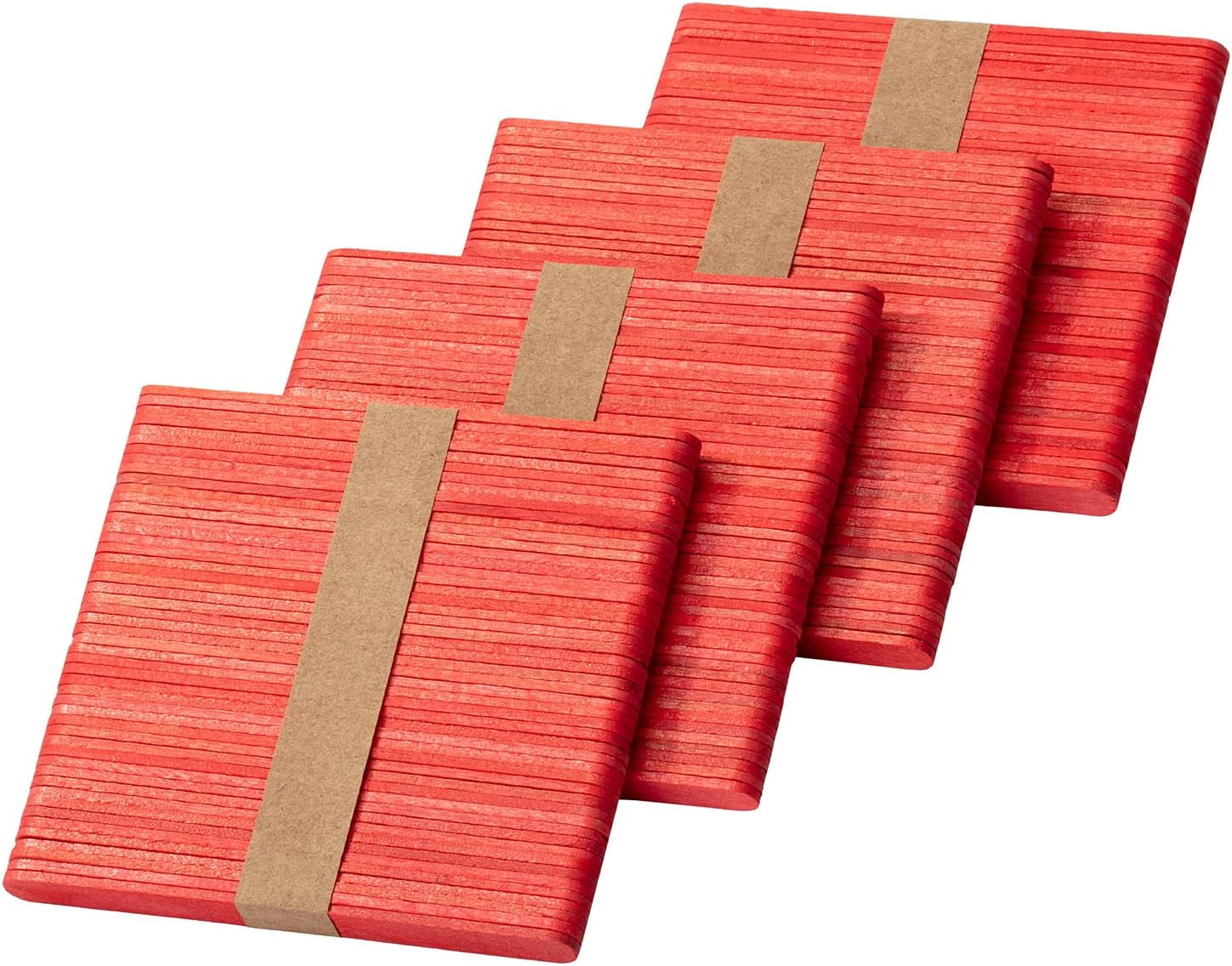 Craft Sticks, 200 Pack, 4.5 inch, Red Popsicle Stick, Popsicle Sticks for Crafts, Wood Sticks, Sticks for Crafting, Wax Sticks, Popsicle Stick Crafts