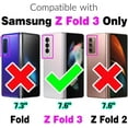 thumbnail image 2 of Phone Case for Samsung Galaxy Z Fold 3 5G 2021 Wallet Cell Cover with Slim Ring Stand Credit Card Holder Slot ZFold3 Z3 Fold3 3Z ZFold35G Girl Women Men Purple, 2 of 13