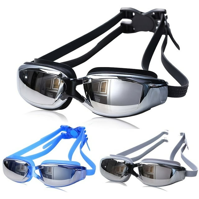 Lunettes de Natation HD Étanches Antibuée Lunettes de Natation Protection UV Bande Ajustable