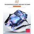 thumbnail image 3 of Mochila imprescindible de moda con efecto tie-dye azul estrellado, bolso informal para niños y niñas, Estuche para lápices * 1 Bolsa para el almuerzo * 1 Mochila * 1-Cielo estrellado azul, 3 of 5