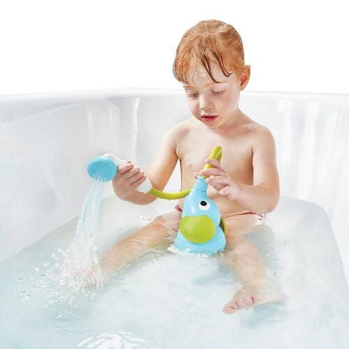 Elephant Baby Bath Toy Shower - Soothing & Gentle Stream, One-Handed Operation, Portable with Circulating Water Pump, From Birth