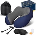 thumbnail image 1 of Almohada de viaje MLVOC de espuma viscoelástica 100% pura con accesorios, 1 of 7