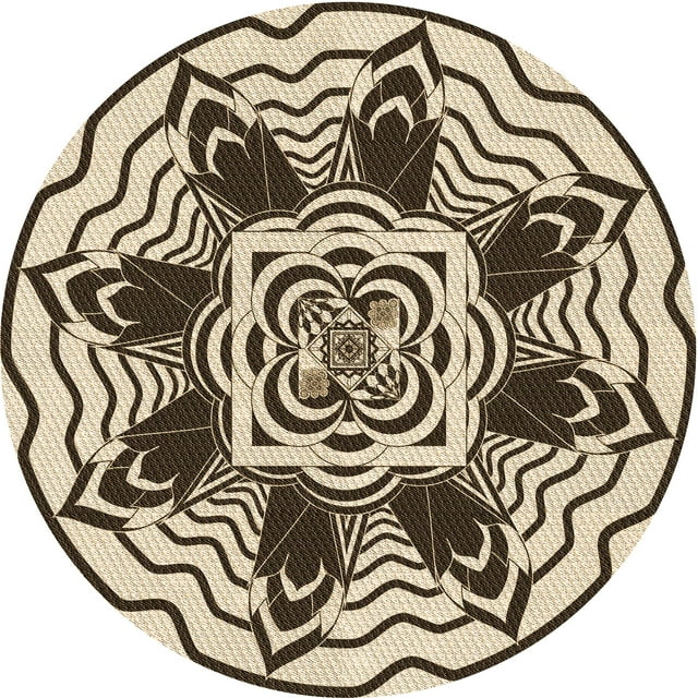 Ahgly Company Machine Washable Indoor Square Transitional Vanilla Gold Area Rugs, 3' Square
