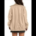 thumbnail image 3 of Chaqueta de Sintético para Mujer, Abrigos de Motociclista Extragrandes, Moda Otoño 2025, Ropa de Invierno Albaricoque XL, 3 of 7