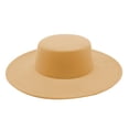 thumbnail image 2 of Pink Season Retro Ladies Hat Big Wide Brim Fedora Hat Pure Color Derby Wedding Jazz Hat Prom Party Commuting Flat Top Felt Hat, 2 of 2