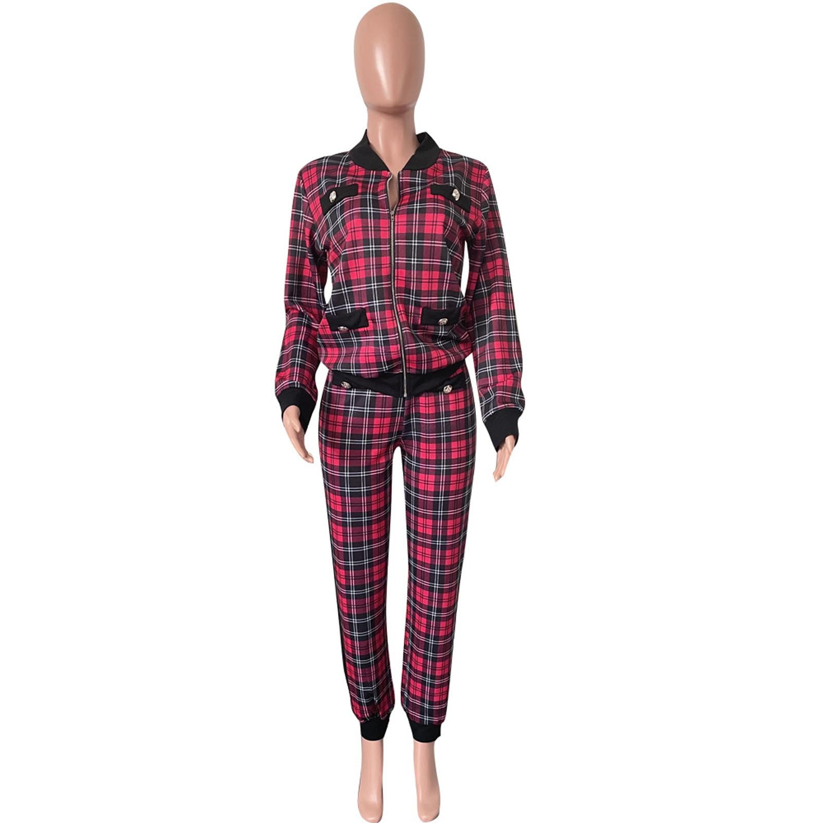 Plaid Printed Womens Three Piece Tracksuit Set With Zipper Up Ladies Summer  Jackets And Pants Streetwear Outfit P230320 From Mengqiqi05, $20.4