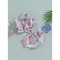 thumbnail image 3 of Coduop Toddler Baby Girls Bikini Set,Sleeveless Flower Print Hollowed Swimsuit for Summer Beach, 3 of 9