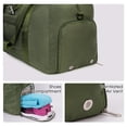 thumbnail image 4 of WANDF Large 40L Gym Bag with Shoe Compartment Wet Pocket for Women Men,Yoga Bag with Yoga Mat Holder,Waterproof Duffel Travel Bag Carry On Weekender Overnight Bag(Green), 4 of 9