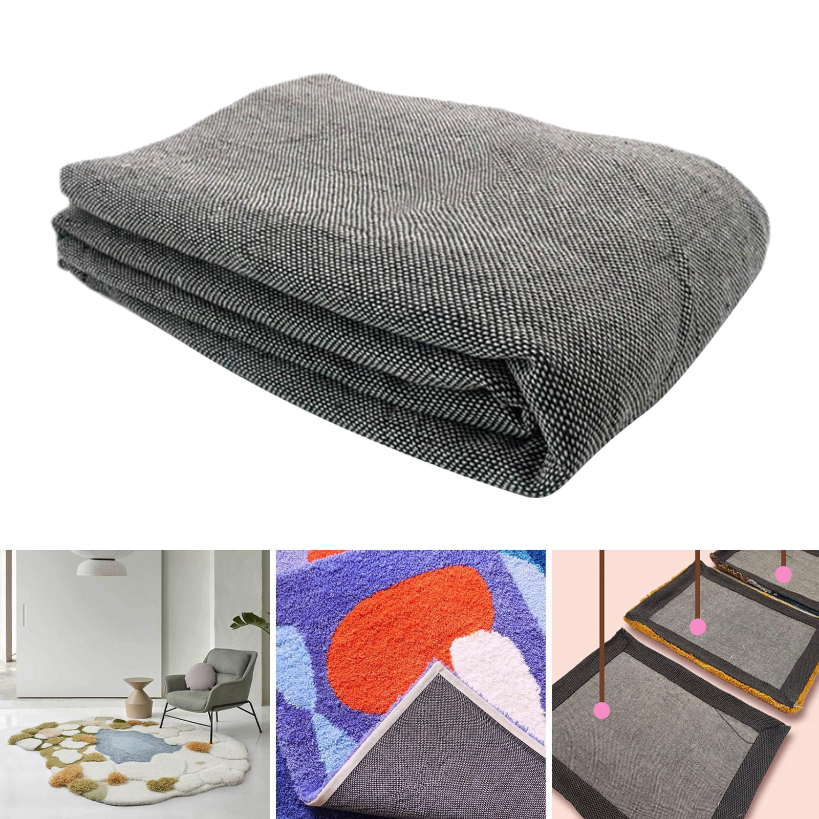 Carpet Primary Backing Fabric for Using Rug Machine Tapestry Carpet Rug Making Unbleached for DIY Handmade Muslin Fabric Dark Grey