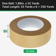 thumbnail image 2 of JUNWELL Brown Packing Tape  Kraft Paper Tape  Brown Gummed Tape  1.89 Inch x 55 Yards  6 Pack, 2 of 9