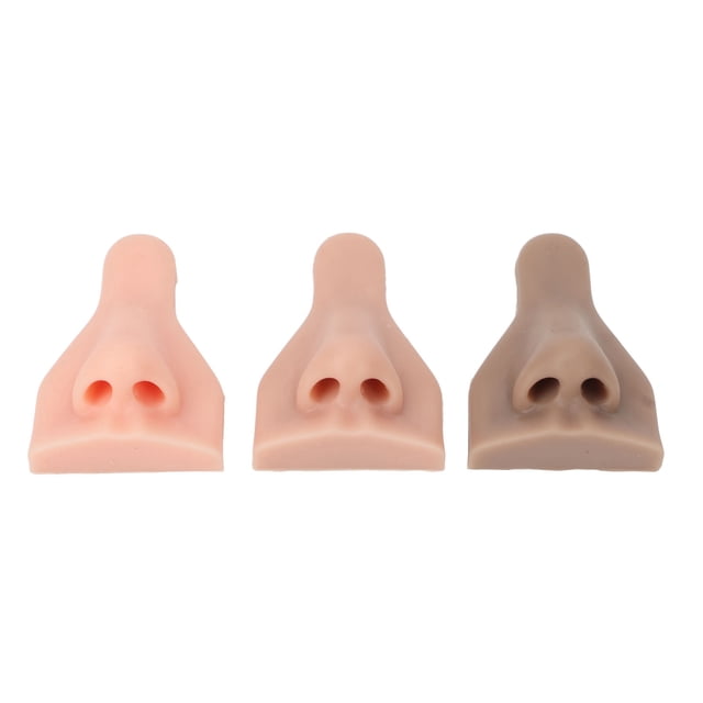 Modelo de nariz de silicona de 3 piezas, suave y flexible, 3D, para practicar suturas. Instrucciones de enseñanza.