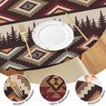 thumbnail image 4 of Colorful Floral 44Inch Boho Round Tablecloth with Elastic Edge, Stretch Table Cover for 38 to 42 Inch Tables, Durable Fabric, 4 of 7