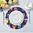 thumbnail image 5 of Coolnut Colorful Owls Round Placemats Washable Placemats Non-Slip Heat-Resistant Table Place Mats for Dining Kitchen Holiday Party Table 15.4"-6PCS Home Decor, 5 of 7