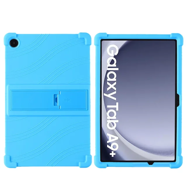 For Samsung Galaxy Tab A9 Plus Case 2023 11 inch Tablet Shockproof Case for Galaxy Tab А9 Plus + Silicon Stand Protective Shell Sky Blue Tab A9 Plus 11 inch