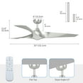 thumbnail image 2 of Dextrus 52" Modern Ceiling Fan with Remote, 3 Durable ABS Blades, 6 Speeds DC Fan for Living Room, Bedroom, Kitchen, Silver, 2 of 5