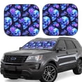 thumbnail image 6 of Kdxio cool crystal Skull flower Print 2-Piece Sun Shade Front Windshield - Foldable Car Front Window Sunshades for Most Sedans SUV Truck, 6 of 6