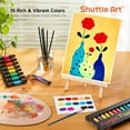 thumbnail image 3 of Shuttle Art 69 Pack Acrylic Paint Set, Acrylic Painting Set with 2 Pack of 15 Colors Acrylic Paint, 3 Sets of Wooden Easels, Canvas, Brushes & Palettes, Art Painting Supplies for Adults Beginner, 3 of 6