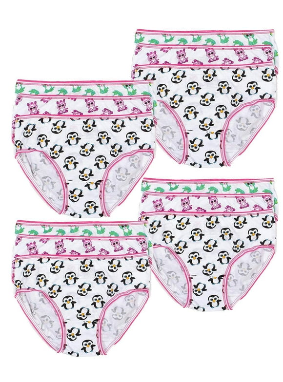 Girls' Underwear 12 Pack Briefs Cotton Hipster Panties Sizes 4 - 10, Beanie Boo, Size: 8