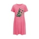 thumbnail image 2 of Camisón corto de talla grande para mujer, camisón de manga corta con estampado de pecho a la moda, camisón para mujer, 2 of 5