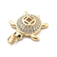thumbnail image 2 of 10pcs Rack Plating Brass with Cubic Zirconia Pendants Long-Lasting Lead Free & Cadmium Free Tortoise with Jump Ring golden 21x18x4.5mm Hole: 3mm, 2 of 3