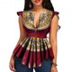 thumbnail image 1 of Camisa con cuello en V, jersey para mujer, blusa plisada con estampado Floral, camiseta para banquete de baile, accesorios superiores de moda de Prendas para la parte del cuerpo Vino rojo METRO Qarigey AP009589-06, 1 of 6