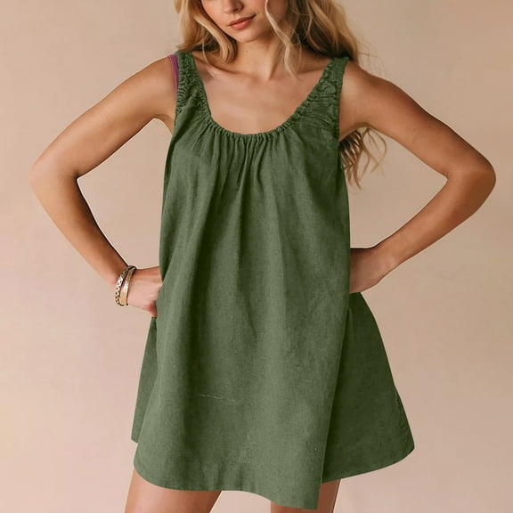 Mini Nightgowns for Women Cute Slip Pajama Dress Crewneck Swing Flowy Short Sleep Dress