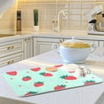 thumbnail image 6 of Yayeee Dish Drying Mat for Kitchen Counter 16"x18" Microfiber Absorbent Pad, Green Strawberry, 6 of 7