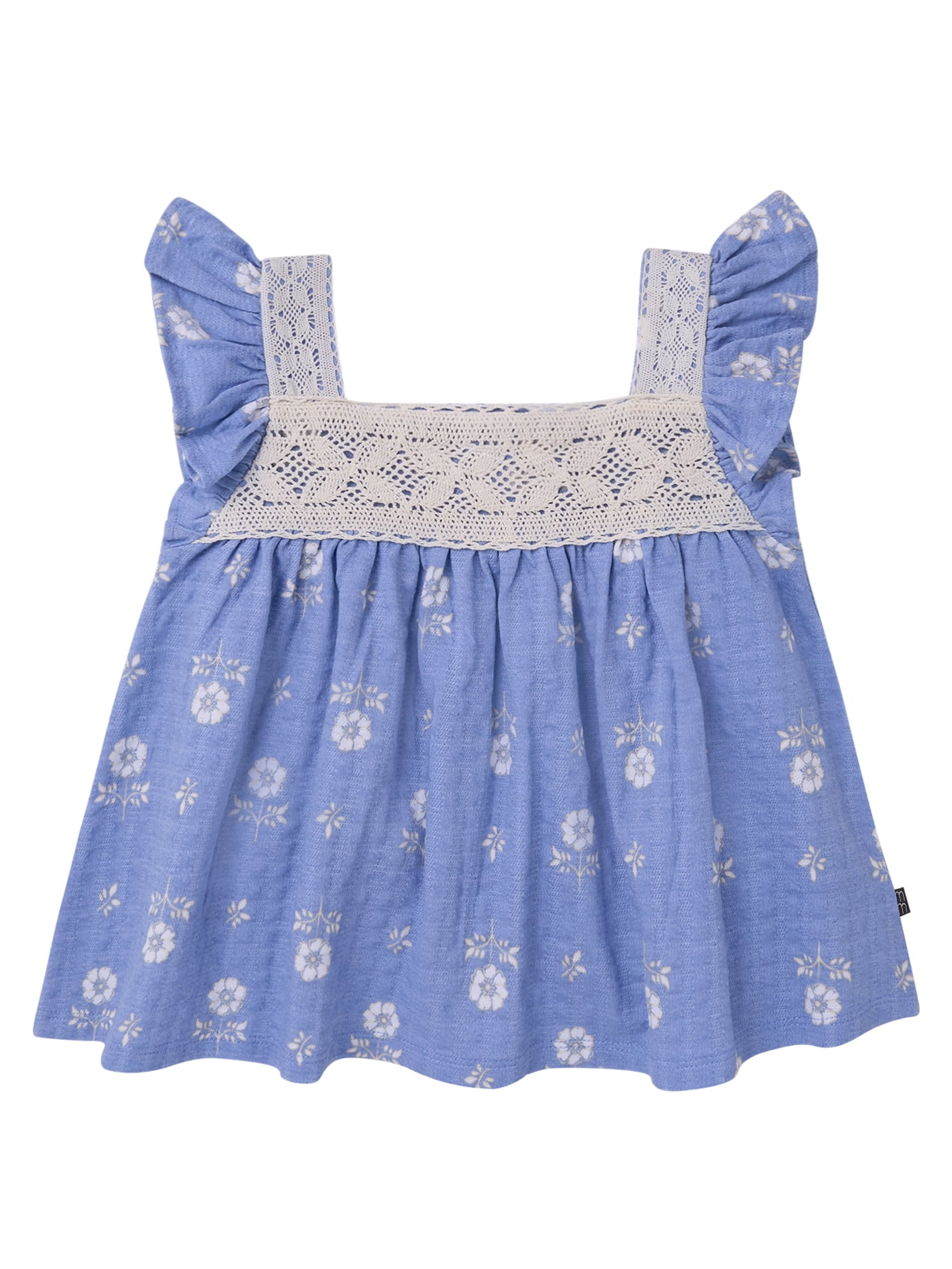 Modern Moments by Gerber Toddler Girl Square Neck Ruffle Outfit Set, 2-Piece, Sizes 12 Months - 5T