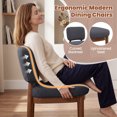 thumbnail image 4 of ClinQ Dining Chairs Set of 4, Boucle Upholstered Seat with Wood Legs and Curved Back, Modern Accent Seating for Kitchen, Dining Room, Gray, 4 of 6
